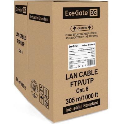 Кабель EXEGATEUTP4-C6-CU-S23-IN-PVC-GY-305 UTP